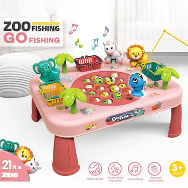 Electric Rotation Musical Zoo Fishing Game - Pink